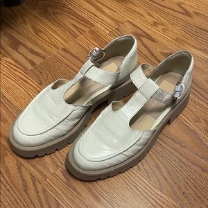 Dolce Vita Cream T-Strap Lug Sole Loafers